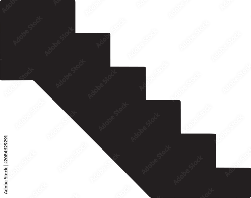 Fototapeta premium Staircase silhouette represents a structural element of interior design and architectural elevation.