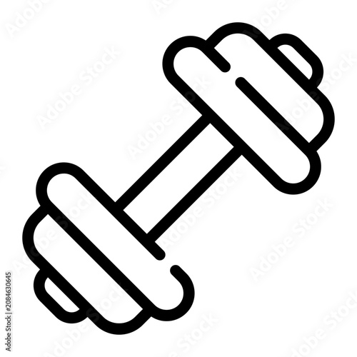 Flat Vector Icon of Dumbbells for Health & Fitness