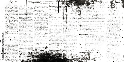 Old newspaper paper texture background with grungy vintage newsprint pattern, abstract dirty grey and black poster backdrop design.