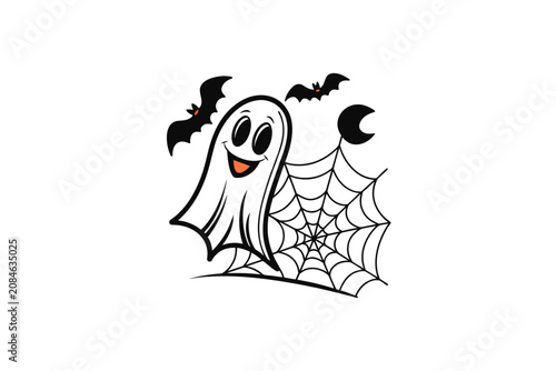 Fotografie vector illustration of a halloween ghost