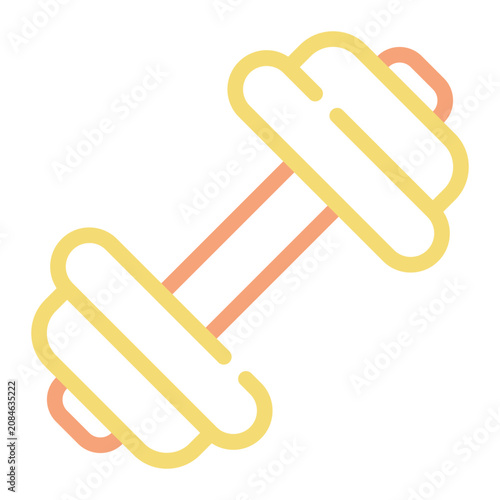 Flat Vector Icon of Dumbbells for Health & Fitness