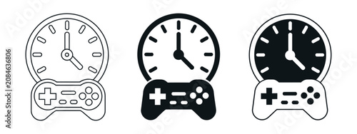 Tableau sur toile Game Time Icon Vector Illustration for Gaming Session Schedule, playtime tracking, online streaming, esports timer, gameplay duration management and digital entertainment design
