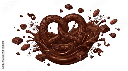 Chocolate Covered Pretzel Splash with Chunks.