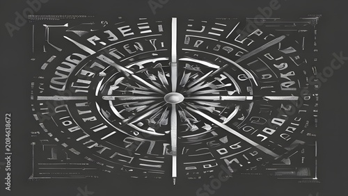 Abstract digital network data flow visualization.