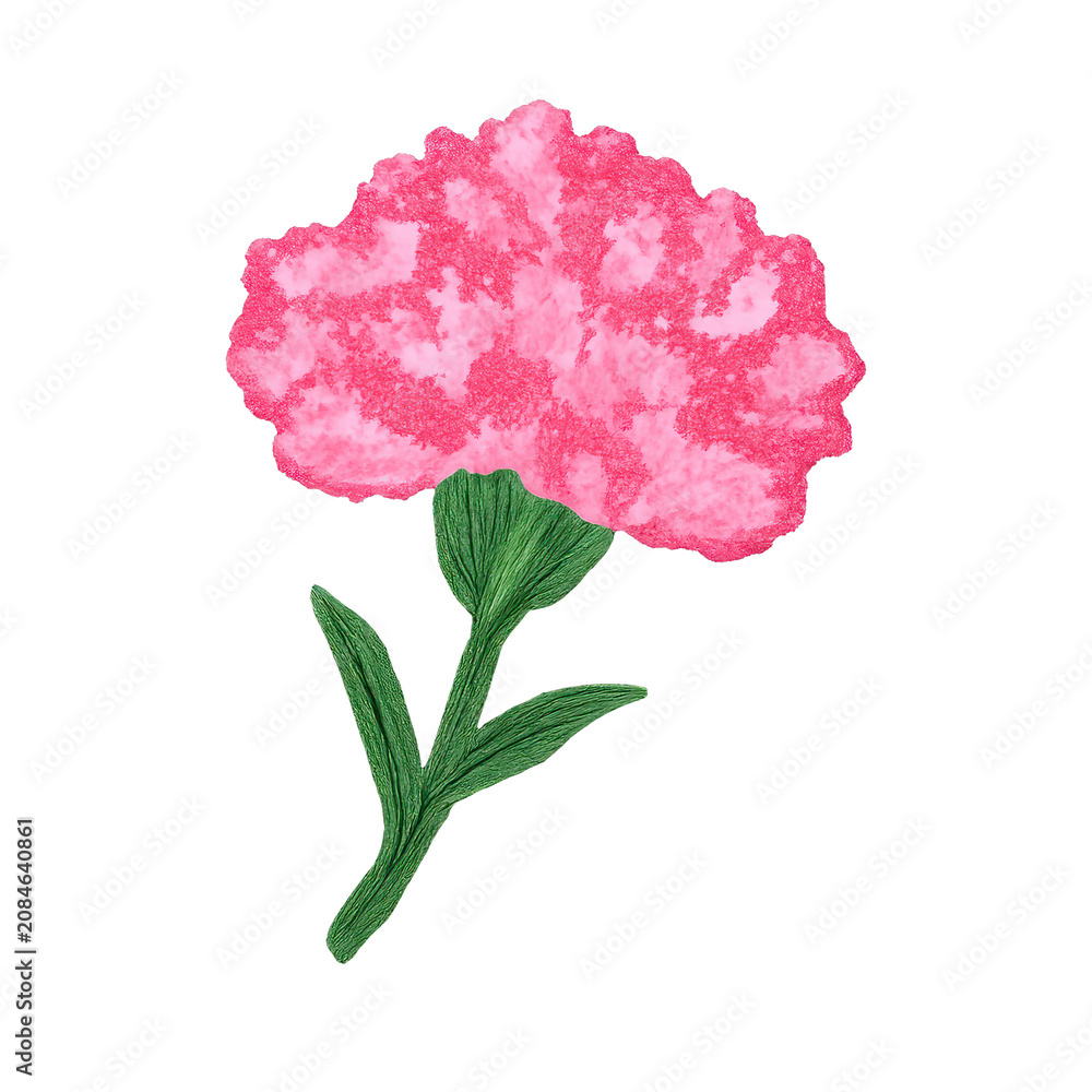 Fototapeta premium PNG Vibrant embroidered pink carnation.