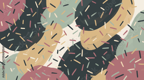 Φωτογραφία Abstract artistic background with colorful organic shapes and confetti sprinkles pattern