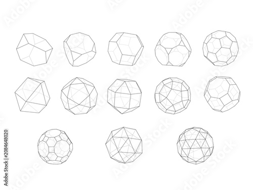 アルキメデスの立体13セット   archimedes' solid 13 set