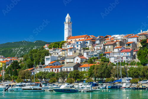 Town of Novi Vinodolski waterfront view, Kvarner region of Croatia 