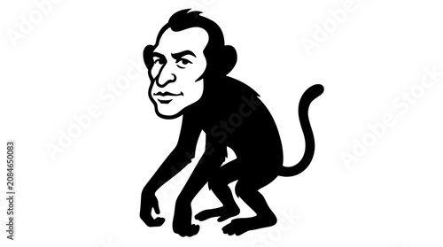 Monkey with a human face expression.