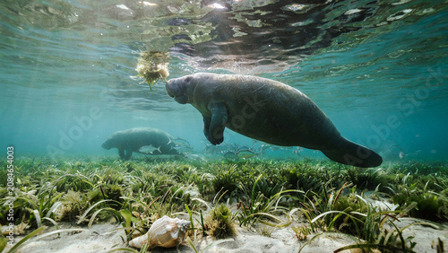 polar bear swimming