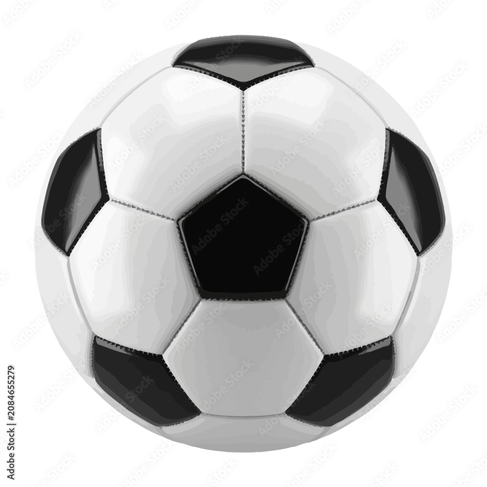 Naklejka premium Classic black and white soccer ball isolated on white background