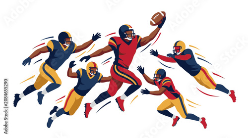 фотографія Dynamic American football action scene with players in motion