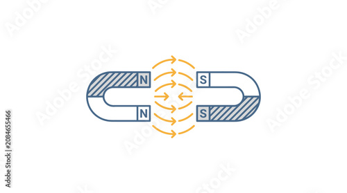 Fotografi Magnetic Field Force Vector Illustration