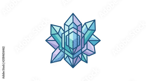 Canvastavla Geometric Crystal Cluster Vector Illustration