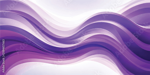 Canvas Print Elegant Purple Layered Flowing Wave Abstract Background