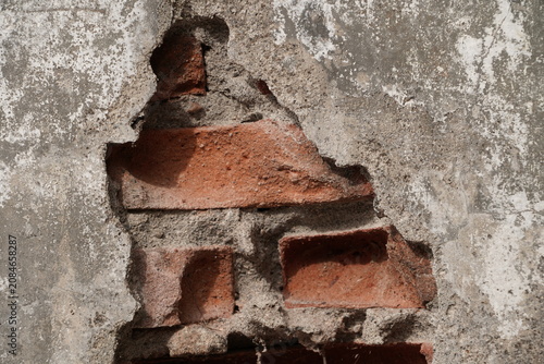 old brick wall with cracks