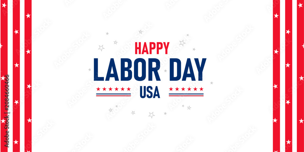 Obraz premium Happy USA Labor Day celebration background. American Labor Day Minimalistic Vector illustration