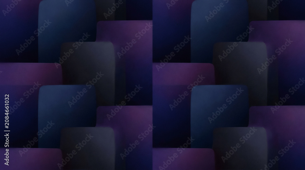 Fototapeta premium Abstract dark purple and blue 3d geometric squares background