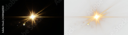 Quadro su tela Bright light emits from the center of the scene showing rays and sparkles in an
