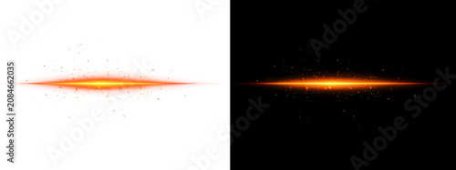 Narrow Fire Light Beam With Hot Orange Glow Sparkle Flare And Isolated Transparent PNG