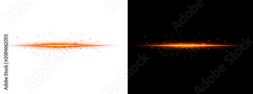 Konstfotografi Abstract Motion Fire Line With Coal Forge Spark Particles And Bright Heat Glow T