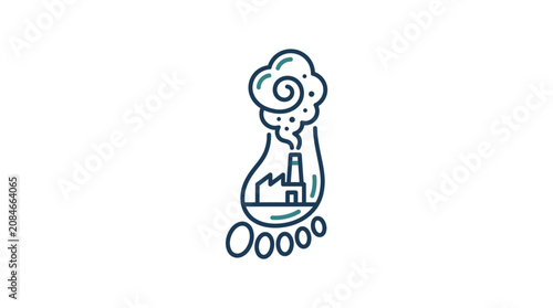 Tableau sur toile Carbon Footprint Factory Icon
