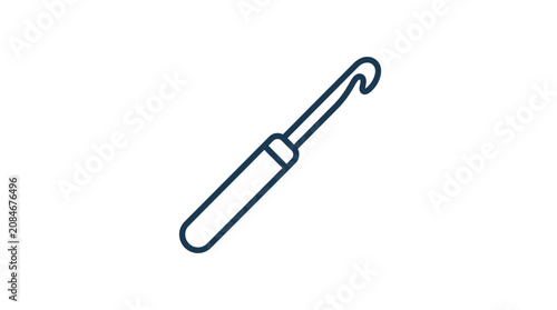 Obraz na plátně Crochet Hook Outline Vector Illustration