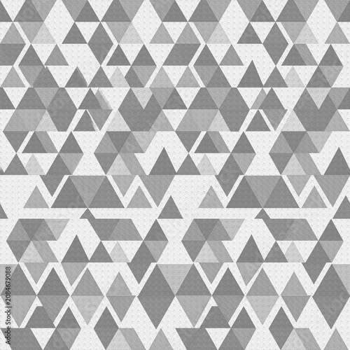 Abstract monochrome geometric triangle pattern with textured surface