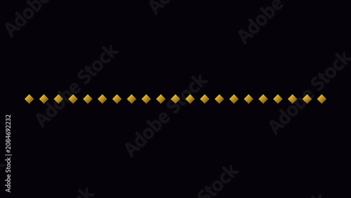 Foto Luxury 3D gold square studs diamond dashed horizontal line premium metal divider
