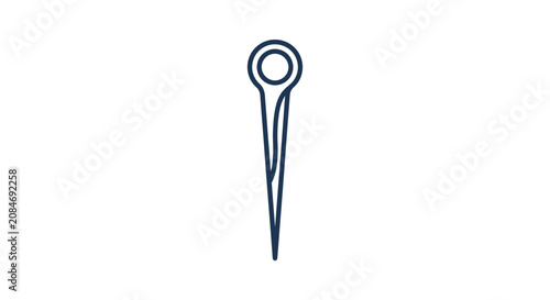 Tableau sur toile Sewing Needle Outline Vector Illustration