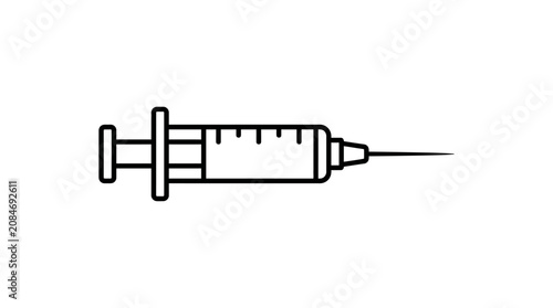 Minimalist Medical Syringe Outline Vector