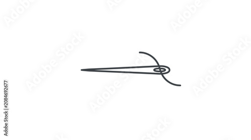 Sewing Needle with Thread Vector Illustration