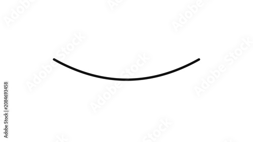 Canvas Print Classic black curved double arrow line bidirectional direction symbol