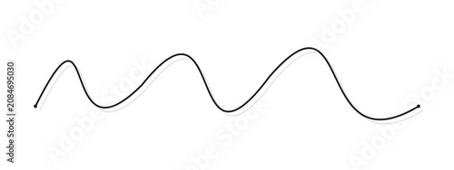 Foto Minimalist black continuous line swirl doodle element on transparent background