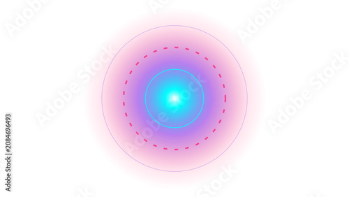 Foto Cyberpunk holographic core neon plasma orb futuristic glowing energy ring UI ove