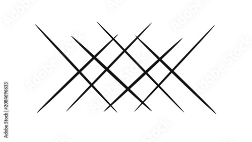 Fotografija Black abstract crisscross scribble line pattern minimal grunge texture overlay d