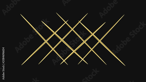 Slika na platnu Luxury gold foil scratch pattern premium crisscross metallic grid texture 3D inl