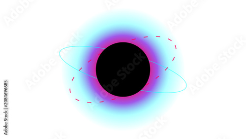 Photos Cyberpunk gravity anomaly black hole glowing HUD accretion disk sci-fi void over