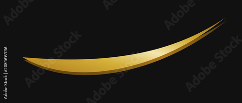 Photos Luxury gold metallic curved swoosh line for elegant motion stroke and minimal lo