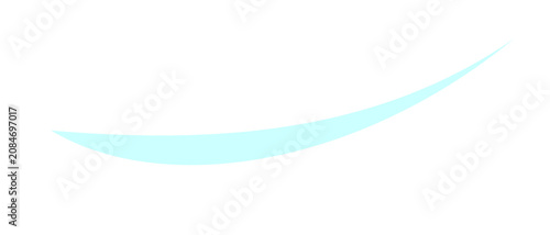 Tableau sur toile Neon glowing cyan curved swoosh line for cyberpunk motion stroke and tech logo d