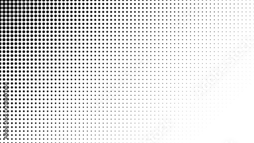 Fotografie Minimalist black halftone dot gradient fading texture background