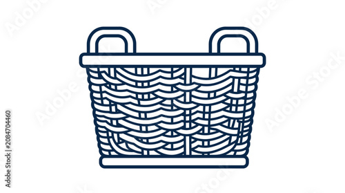 Wicker Basket Line Art Icon