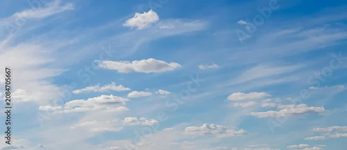 Panel kuchenny z motywem Panoramic blue sky with scattered white clouds on clear day
