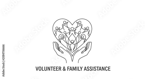 Obraz na płótnie Volunteer and family assistance logo design.