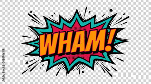 Fotografie Vibrant comic book explosion graphic element.