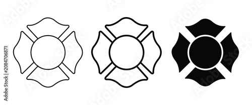 Cuadro en lienzo Firefighter Maltese Cross Icon Set – St