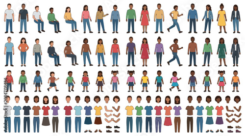 Photos Character creator kit with diverse people illustrations for avatar design