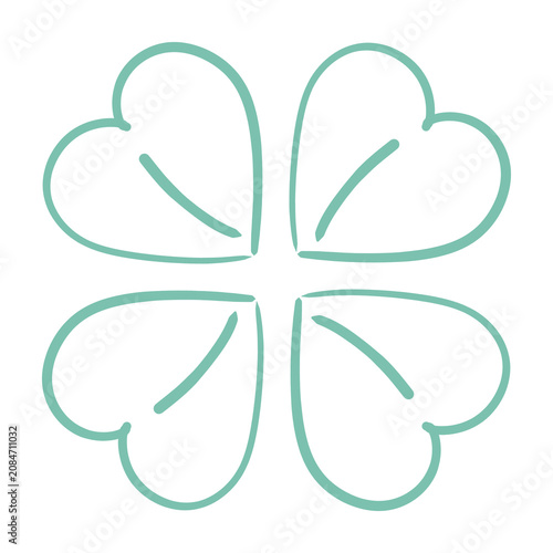This is a line drawing of a four-leaf clover.