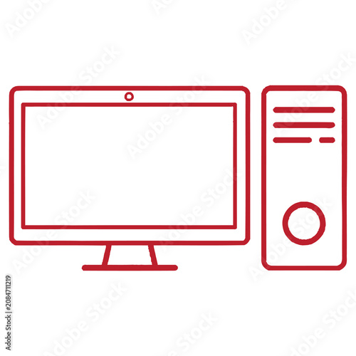 Computer monitor and desktop tower icon