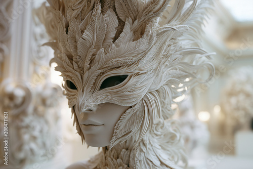 Opulent handcrafted mask creation inspired by avant garde art